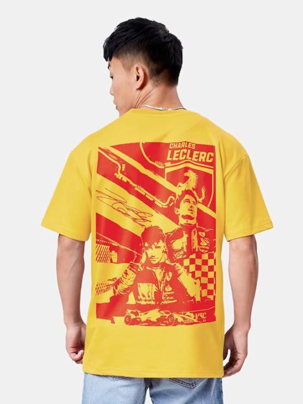 Round Neck Charles Leclarc Yellow Oversized-T shirts