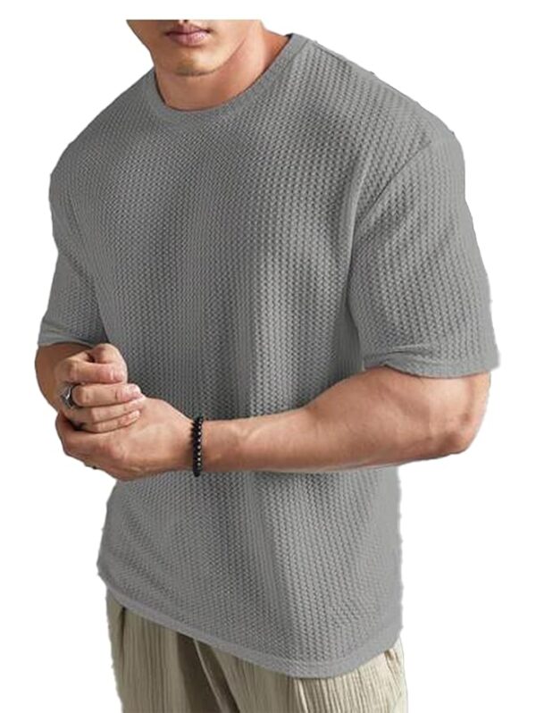 Mens Solid Unique Design Oversized Tshirt for Men - Round Neck Loose Fit Drop Shoulder Mens T-Shirt