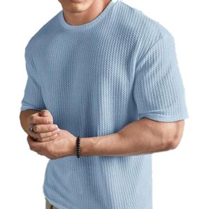Mens Solid Unique Design Oversized Tshirt for Men - Round Neck Loose Fit Drop Shoulder Mens T-Shirt