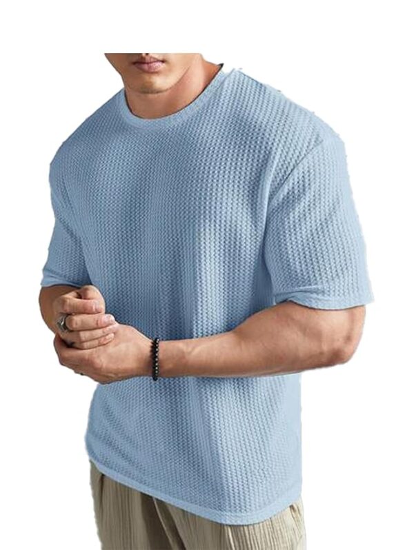 Mens Solid Unique Design Oversized Tshirt for Men - Round Neck Loose Fit Drop Shoulder Mens T-Shirt