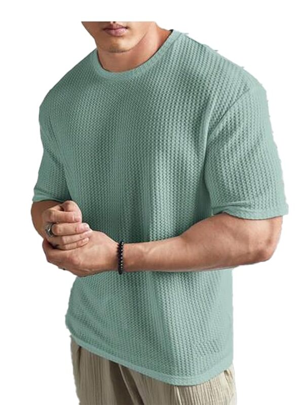 Mens Solid Unique Design Oversized Tshirt for Men - Round Neck Loose Fit Drop Shoulder Mens T-Shirt