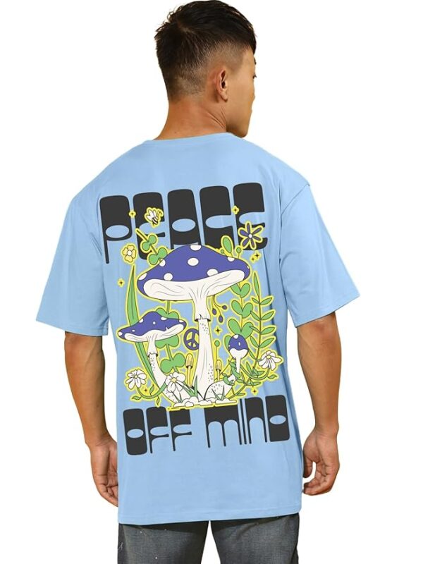 Pure Cotton Oversized Baggy Fit Drop Shoulder Stylish and Latest Graphic Printed Round Neck Half Sleeves T-Shirt for Men