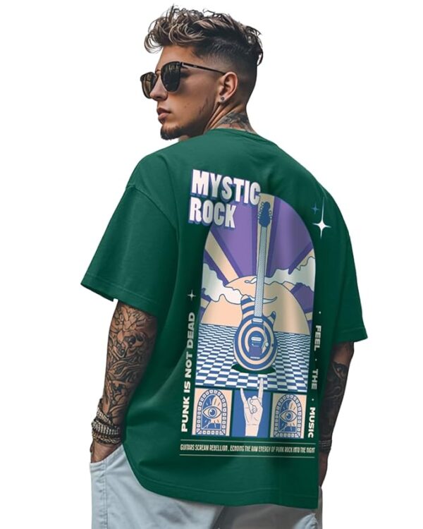 Pure Cotton Oversized Baggy Fit Drop Shoulder Stylish and Latest Graphic Printed Round Neck Half Sleeves T-Shirt for Men