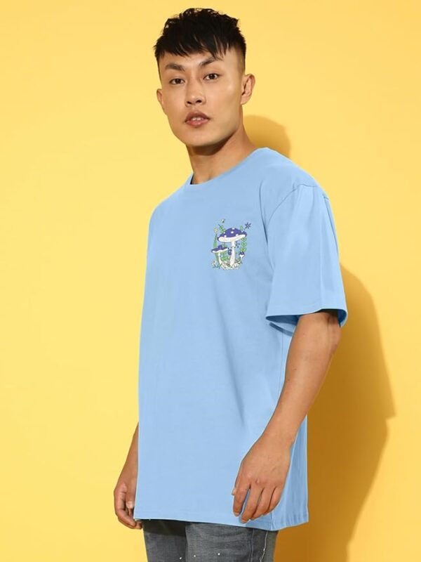 Pure Cotton Oversized Baggy Fit Drop Shoulder Stylish and Latest Graphic Printed Round Neck Half Sleeves T-Shirt for Men - Image 2