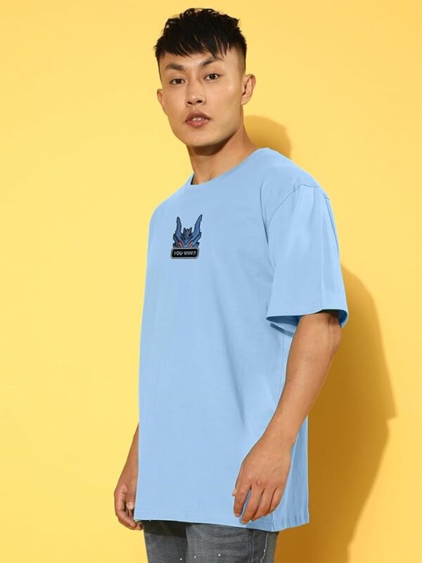 Pure Cotton Oversized Baggy Fit Drop Shoulder Stylish and Latest Graphic Printed Round Neck Half Sleeves T-Shirt for Men - Image 5