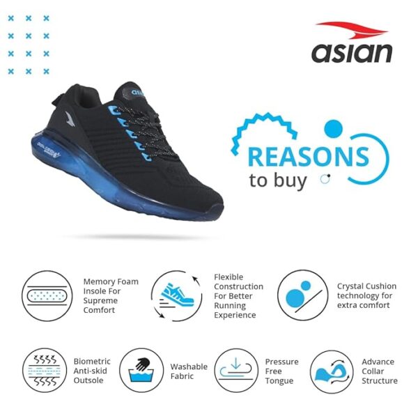 ASIAN Men's Sports Running Shoes with Crystal Cushion Technology Lightweight Casual Sneaker Shoes - Image 5