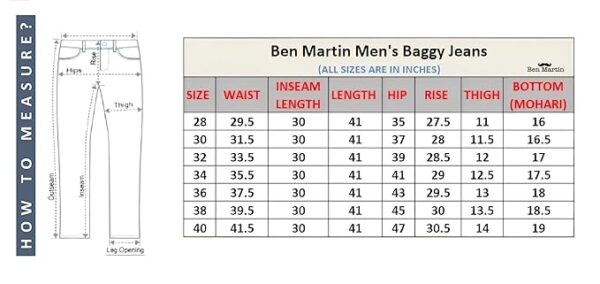 Men's Loose Mid Rise Denim Cotton Oversized Baggy Fit Jeans Pants - Image 6