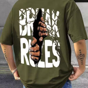 men's oversized olive green round neck t shirt