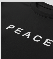 “peace” printed oversized round neck t shirt – relaxed fit, perfect for casual & urban looks