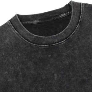100% cotton oversized black t shirt – unisex drop shoulder, dye washed street style (pack of 1)