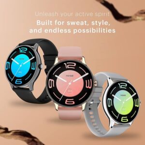noise twist go smartwatch – 1.39" round display, bt calling, metal build, 100+ sports modes & watch faces (rose pink)
