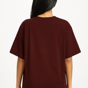 Womens leotude women’s oversized brown cotton blend printed t shirt