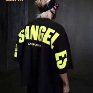 men's printed round neck half sleeve oversized t shirt – cotton blend