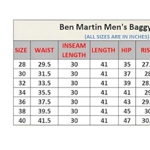 ben martin men’s baggy fit high rise stretchable denim – loose casual jeans for dance & hip hop style