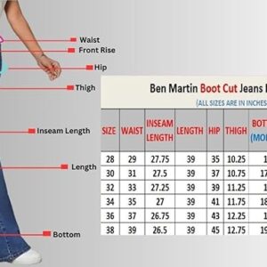 ben martin women’s high waist flared bell bottom jeans – wide leg stretch denim, perfect for party & everyday wear