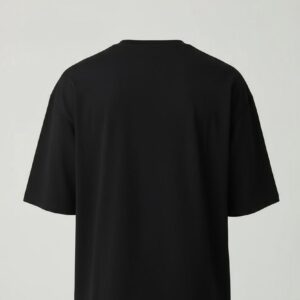 velgroove oversized black printed cotton blend t shirt for men | round neck streetwear