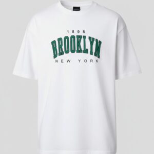 men's printed typography round neck oversized t shirt