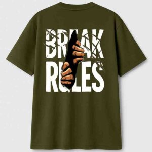 men's oversized olive green round neck t shirt