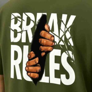 men's oversized olive green round neck t shirt