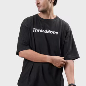threadzone men's oversized round neck printed t shirt – casual streetwear style