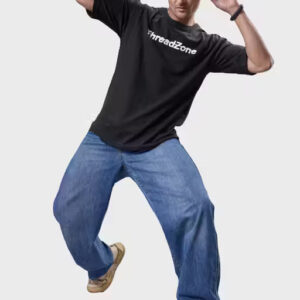 threadzone men's oversized round neck printed t shirt – casual streetwear style