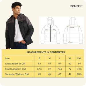 boldfit men's stylish puffer winter jacket – full sleeves, hooded bomber style, standard length sweatshirt"