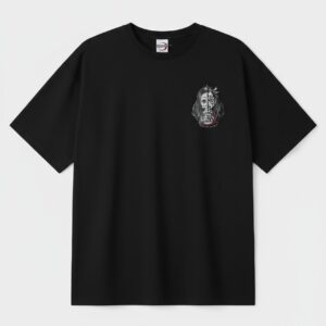 Womens little zing women's oversized cotton t shirt – front & back print, baggy loose fit