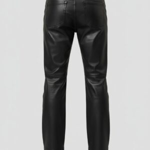 tandul men's black faux leather trouser – solid stylish slim fit pants