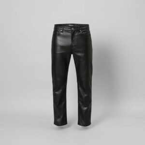 tandul men's black faux leather trouser – solid stylish slim fit pants